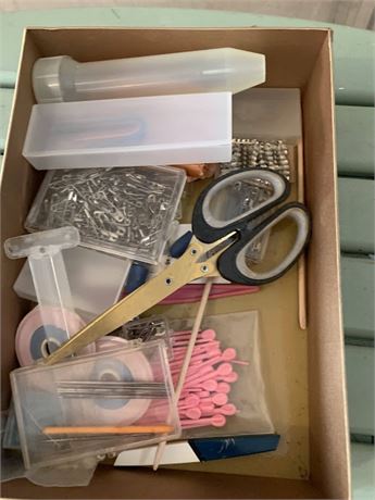 Sewing/Crafting Lot Scissors Safety Pins And More