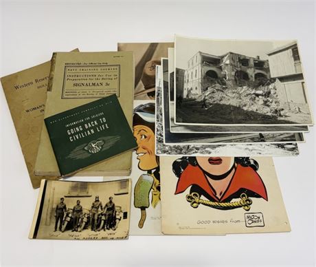 WW2 War Ephemera - Photos, Milton Caniff Lithos and More