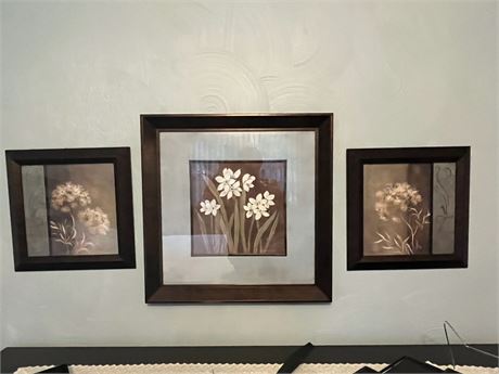 Floral Framed Wall Art Set Of 3