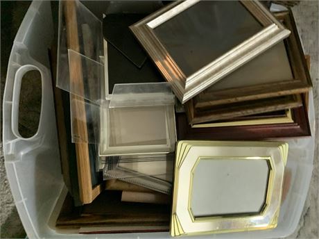 Picture/Photo Frames Lot In Tub - Misc Sizes & Types