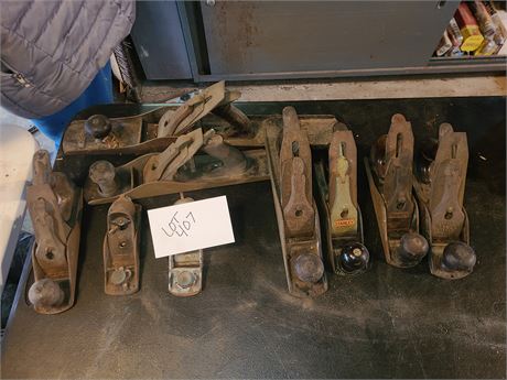 Large Lot of Wood Planes - Stanley #5,8,604,607 & More