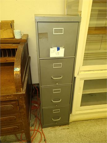 Gray Four Drawer Metal File Cabinet