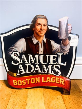 Tin Replica Samuel Adams Boston Lager Beer Advertising Sign