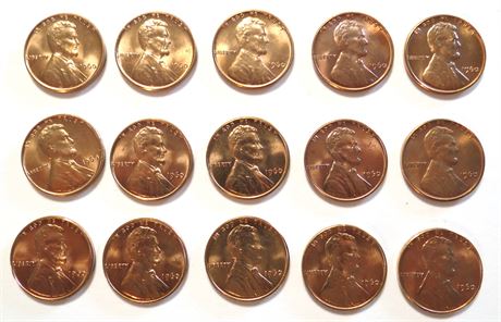 1960P Small Date Pennies BU