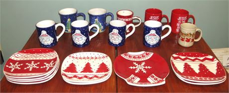 Christmas Mugs, Plates