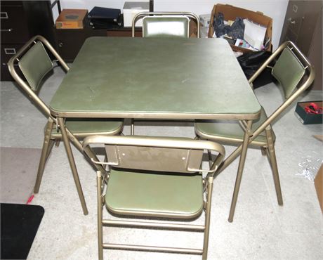 Samsonite Card Table, 4 Chairs