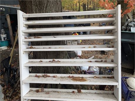 Custom Handmade Wood Storage Shelf on Wheels