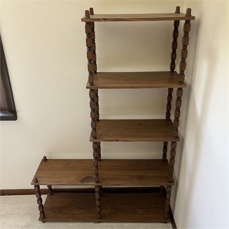 Vintage Wooden Bookshelf - 41.5 x 11.75 x 63"T