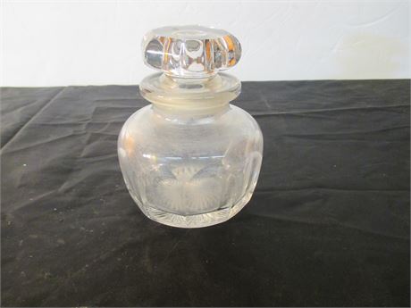 Vintage 4" Glass Crystal Bottle w/ Fitted Stopper