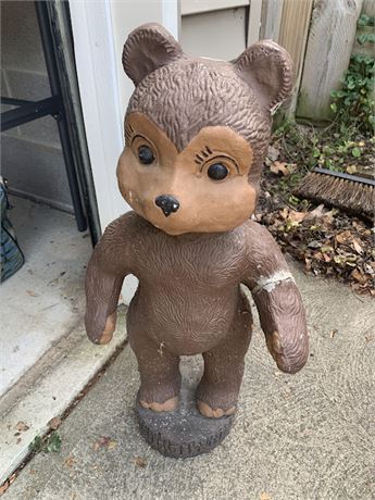 Brown Cement Standing Bear Cub Statue For Lawn/Garden