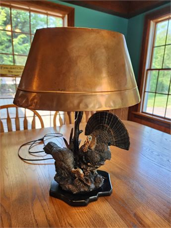 Marc Pierce Signed Signature Collection Wild Turkey Lamp w/Copper Shade