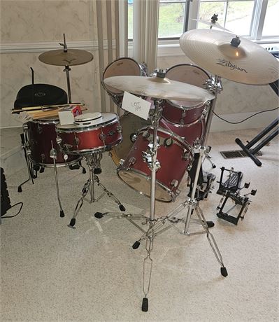 Pacific FS Series Drum Set With Roc Soc Adjustable Set, Drum Sticks & More