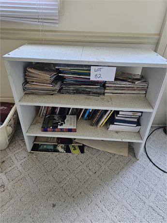 Wood Bookshelf With Morning Star, Better Homes, Game News Magazine & Mixed Books