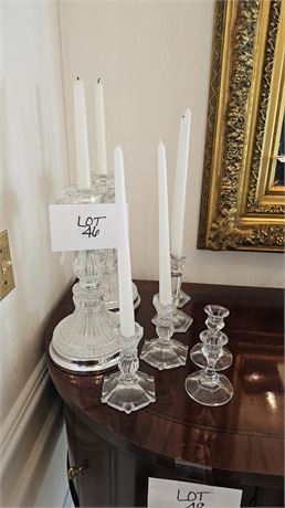 Crystal & Glass Candle Sticks- Size, Style & Maker Vary