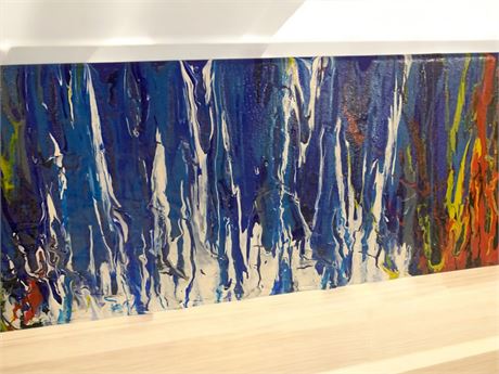 Abstract Acrylic Art Painting On Canvas Colorful "Waterfall of Fire" 2009
