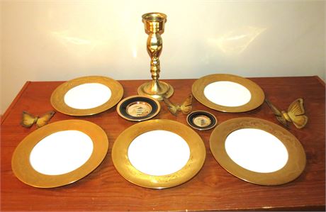 Candleholder, Plates, Butterfly Decor