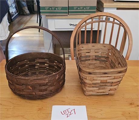 Longaberger Round Basket & Gathering Basket