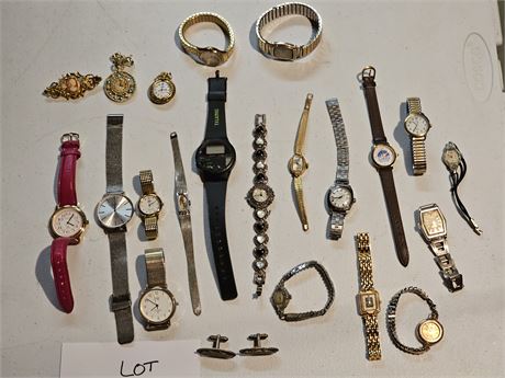 Mixed Men & Women Wrist Watch Lot: Timex / Gruen / Seiko & More