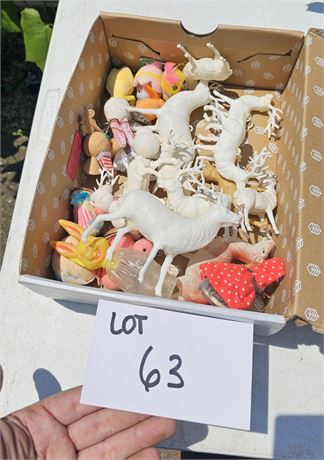 Celluloid & Plastic Vintage Deer Ornaments & More