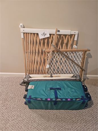 Standard Size Pack N Play . Changing Mat, & Safety Gates
