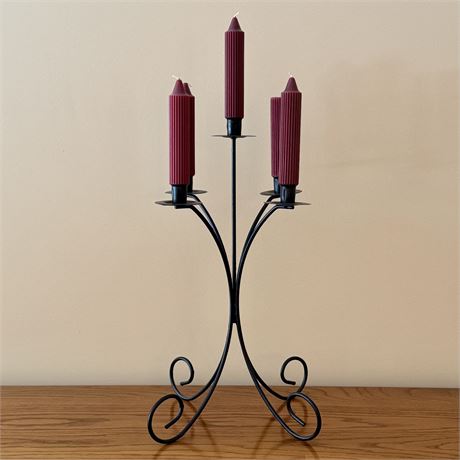 Contemporary 5-Arm Metal Candelabra - 19"T