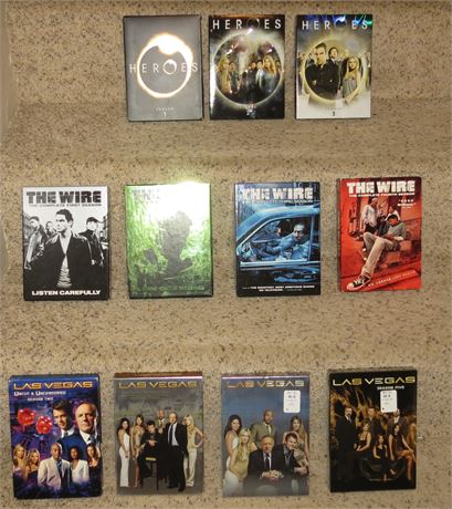 Las Vegas Seasons 2-5, The Wire Seasons 1-4, Heroes Seasons 1-3