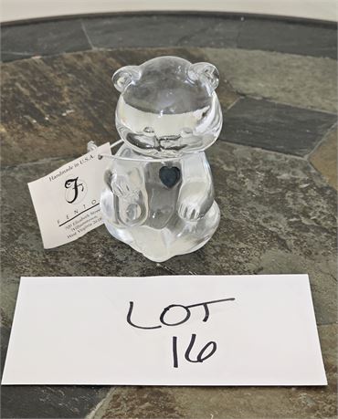 Fenton December Clear Glass Bear