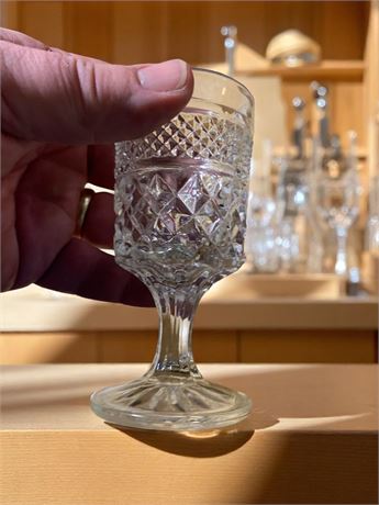 Anchor Hocking Cordial Pressed Glass 3 Ounce Wine Glass (Vintage) - Set of 12