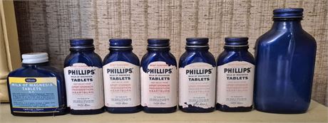 Vintage Phillips Glass Medicine Bottles,Other
