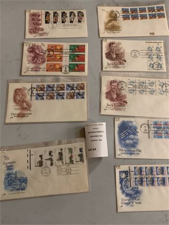 1988 First Day of Issue Used/Postmarked Stamped Envelopes - Jack London