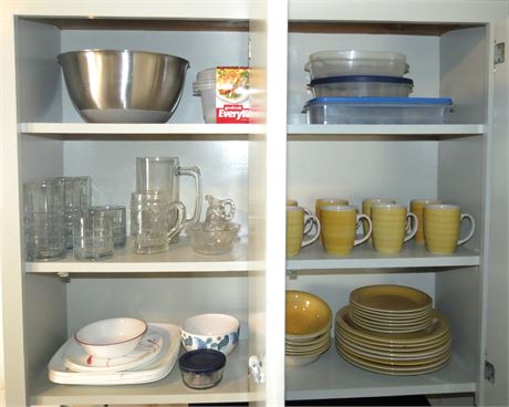 Kitchen Cabinet Cleanout: Dishes, Glassware, Etc