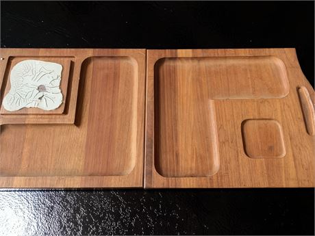 Jaxton MCM Electric Hot Server Plate W/Teak Wood Serving Board