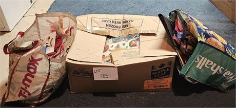 Bags & Box Full Of Misc Christmas Bags- Size & Style Vary