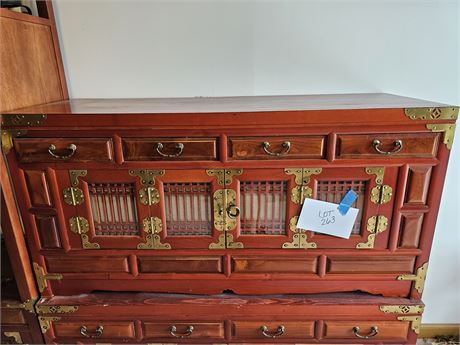 Wood & Brass Hardware Eastern Style Tea Chest