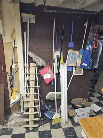 Wall Cleanout:Lighting Mount/Brooms/Mops/Brushes/First Aid & More