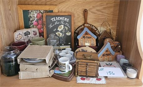 Misc Decor Lot- Wall Art, Coasters, Candles, Plates & More