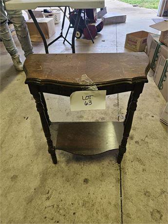 Antique Wood Half Table