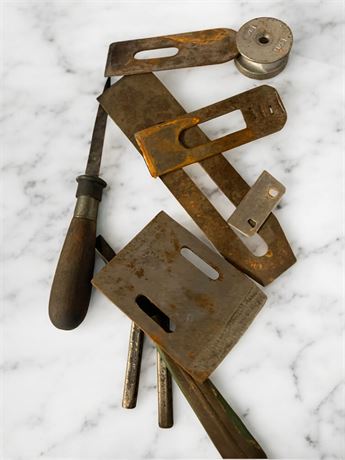 Hole Punch Chisel & Planer Blades Tool Lot