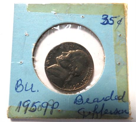 1959 P Unshaven Jefferson "Black Beauty" Error Nickel