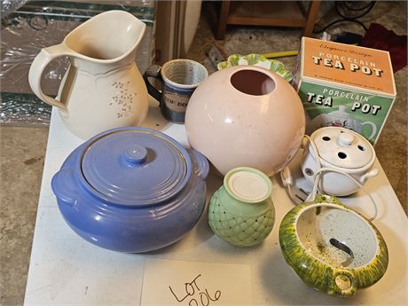 Mixed Misc Household: Teapot / Pfaltzgraff Pitcher / Vases & More