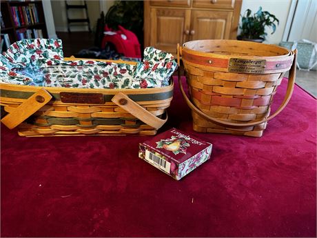 Longaberger Christmas Baskets Lot