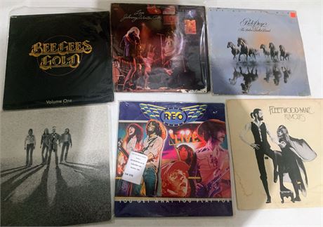 Vinyl Record Albums - Bee Gees, Johnny Winter, Bob Seger, REO Speedwagon