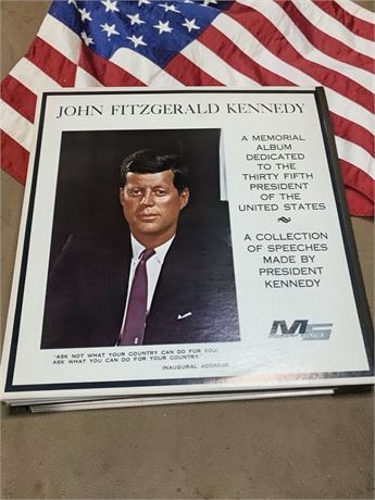 John Fitzgerald Kennedy A Memorial Album Vinyl Record Lot of 23 (From 1963)
