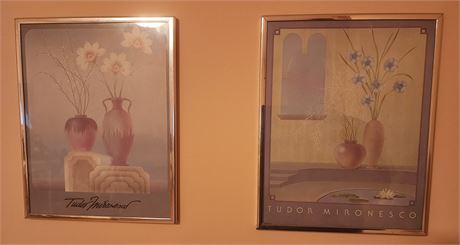 Set of 2~ Tudor Mironesco 80's Art Deco Framed Prints