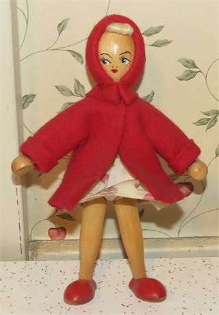 1950's Vintage Wooden Doll