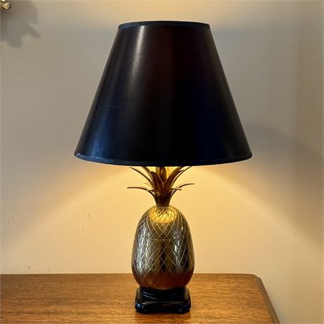 Vintage Brass Pineapple Table Lamp - 19"H