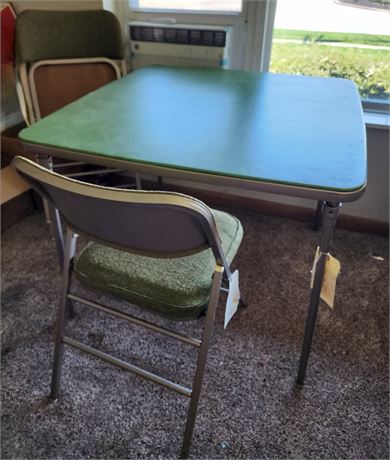 Samsonite Folding Table & 4 Matching Chairs