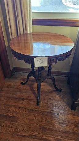 Antique Wood Drum Table