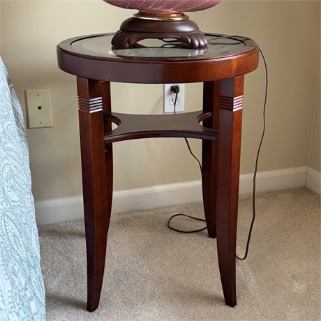 Bombay Company Round Side Table w/ Glass Top