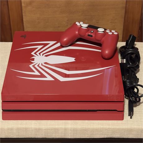 Sony Playstation 4 Pro Spider-Man Limited Edition - Console + Remote + Cords